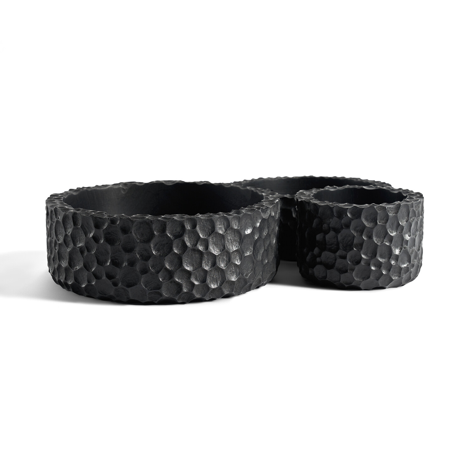 Ethnicraft - Schalen - Black Chopped, 3er Set