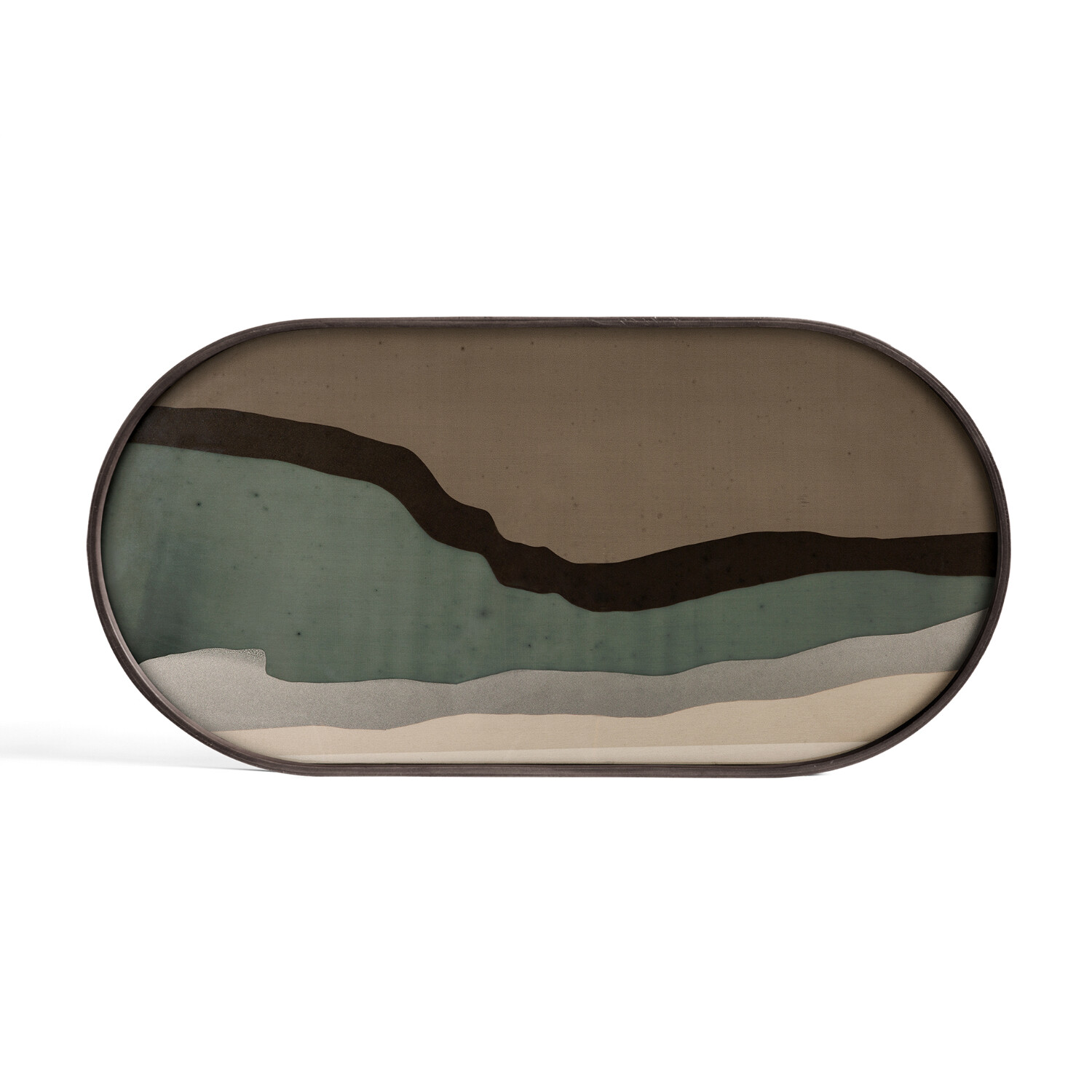Ethnicraft - Tablett oval, M - Glas, Wabi Sabi Graphite