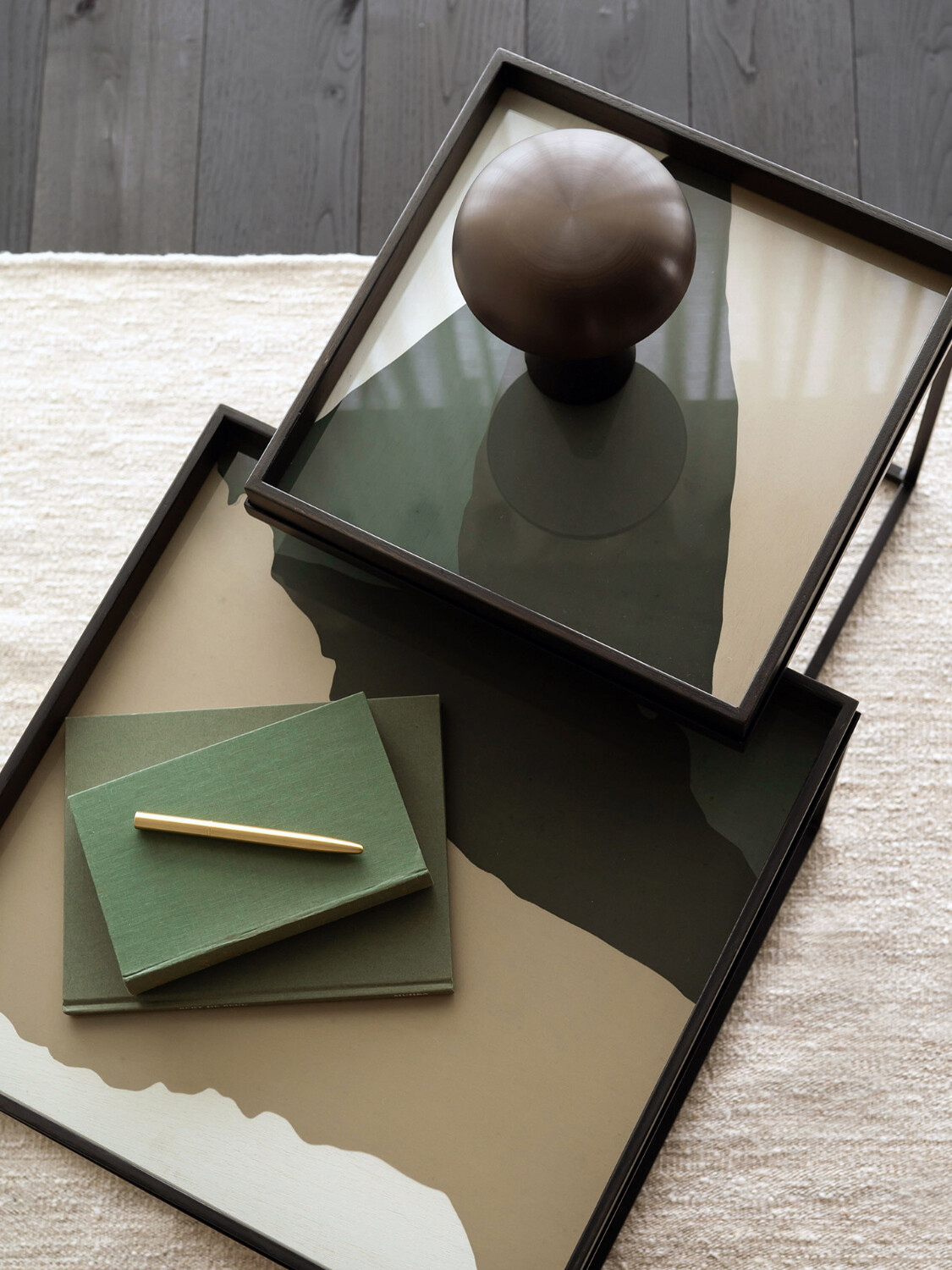 Ethnicraft - Tablett quadratisch, 51cm - Glas, Wabi Sabi Cream