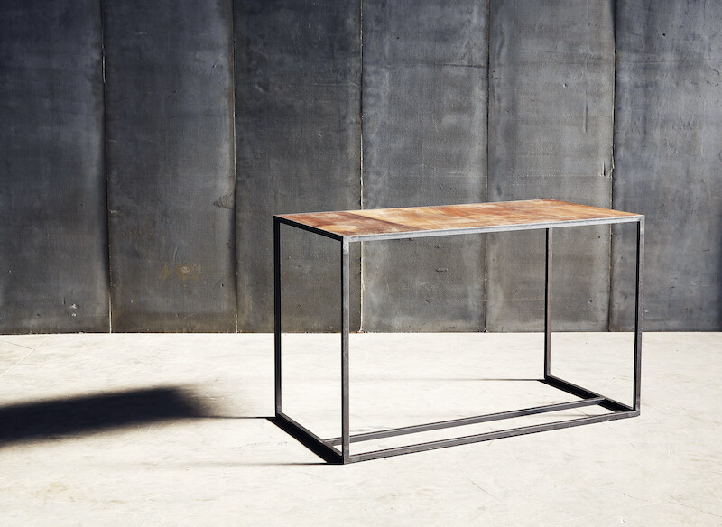 Heerenhuis - MESA DESK, Bürotisch Leder / Eiche / Teak