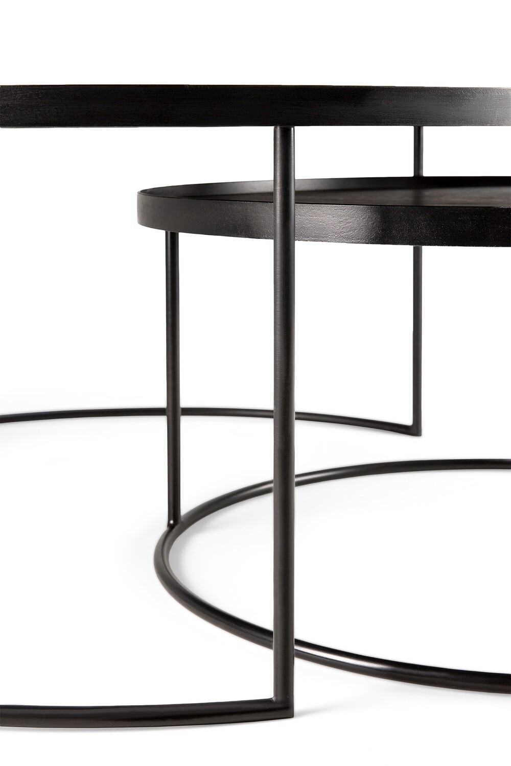 Ethnicraft - Couchtisch Set - rund, L/XL, Höhe 31cm und 38cm
