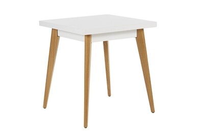 Tolix - Tisch 55 - farbig, Tischfuss Holz