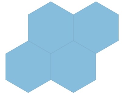 Uni hexagonal 20x23 cm