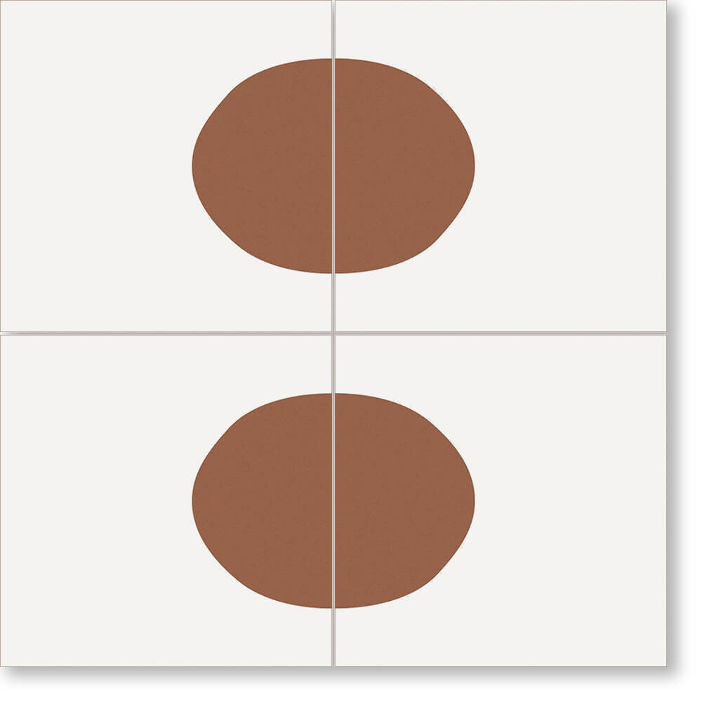 Zementfliese MINI PÖT - Terracotta - Rond