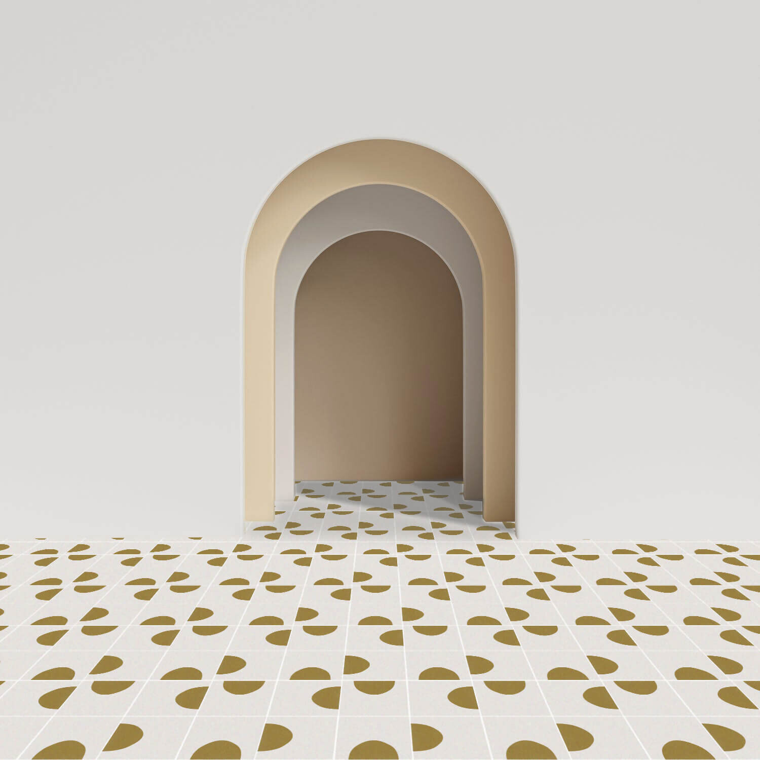 Zementfliese MINI PÖT - Terracotta - Rond