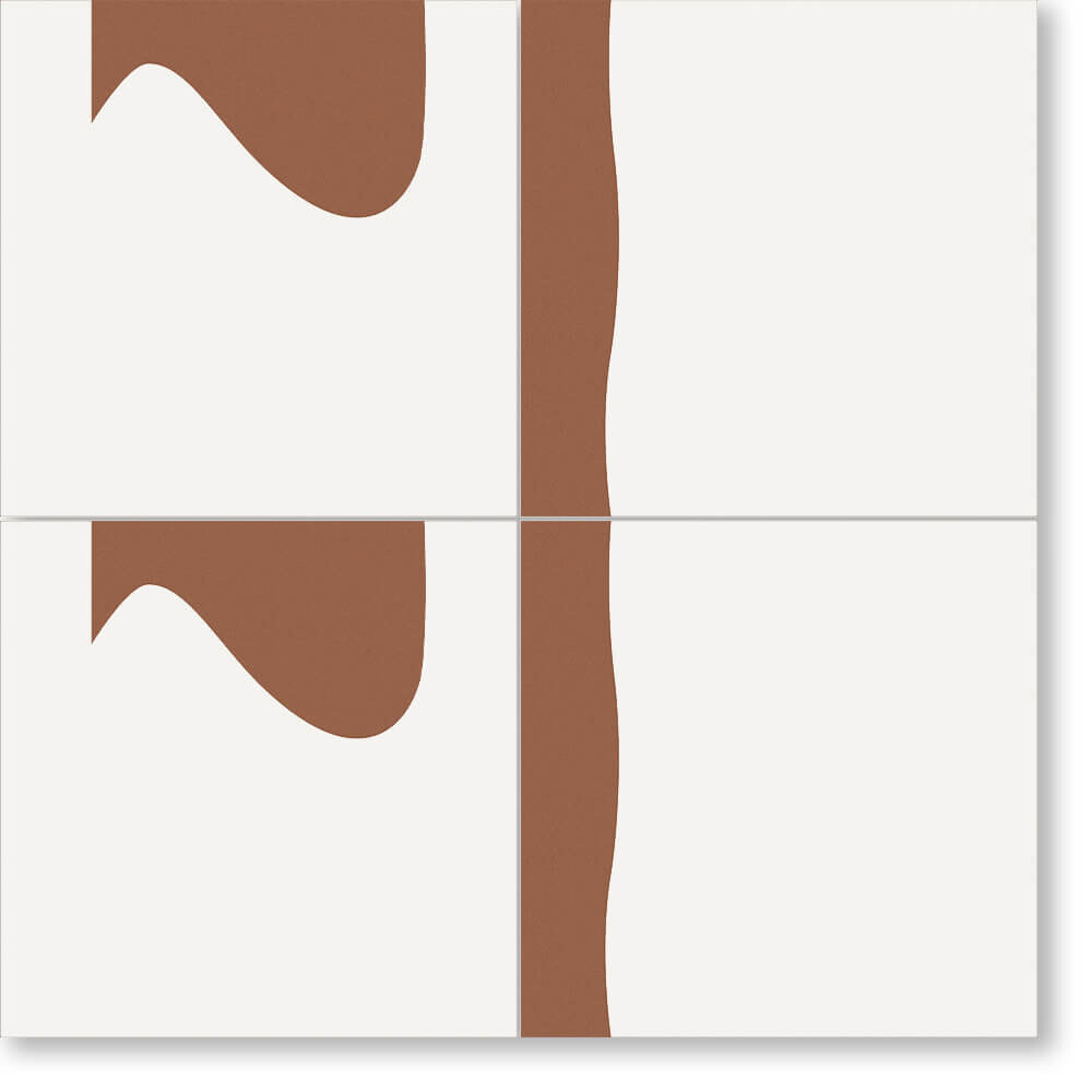 Zementfliese MINI PÖT - Terracotta - Vague