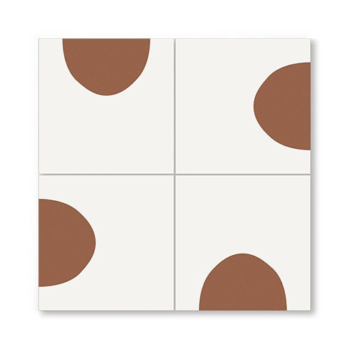 Zementfliese MINI PÖT - Terracotta - Rond