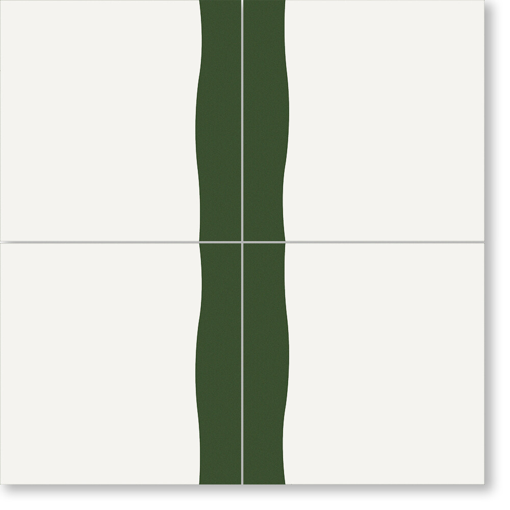 Zementfliese MINI PÖT - Vert Forêt - Vague
