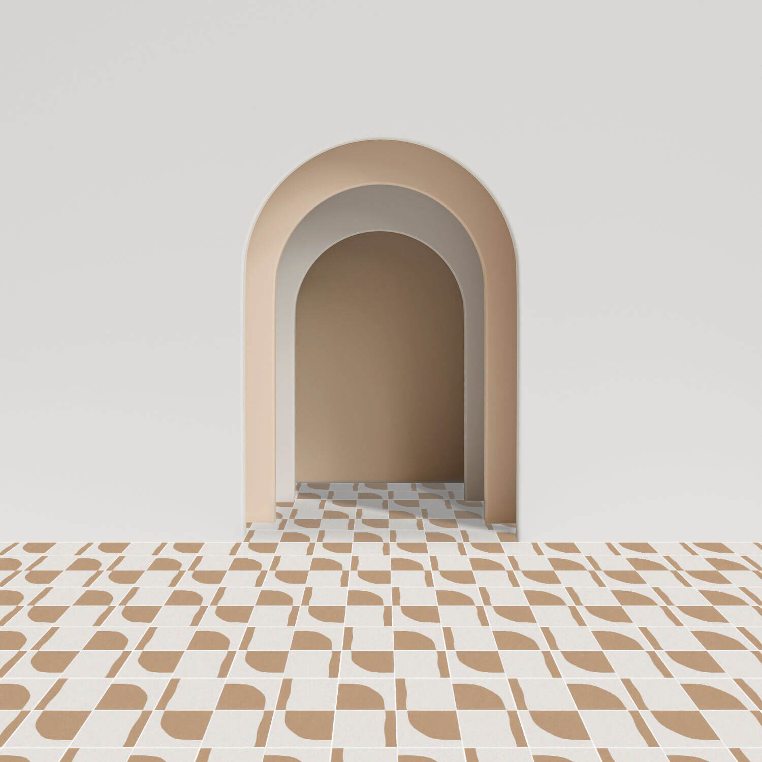 Zementfliese MINI PÖT - Blanc - Vague