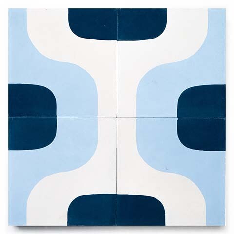 Zementfliese No. MFC03 Blau
