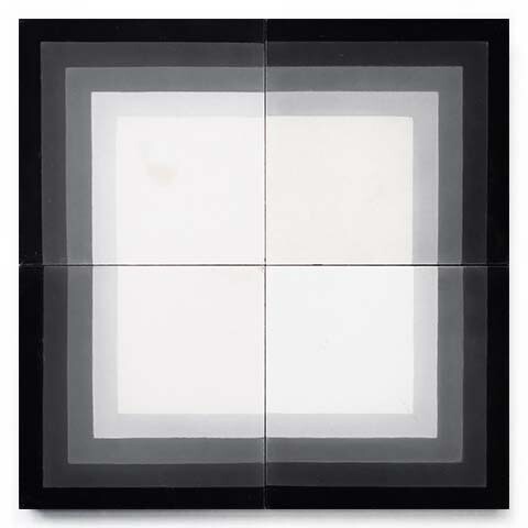 Zementfliese No. MFC04 Schwarz/Weiss