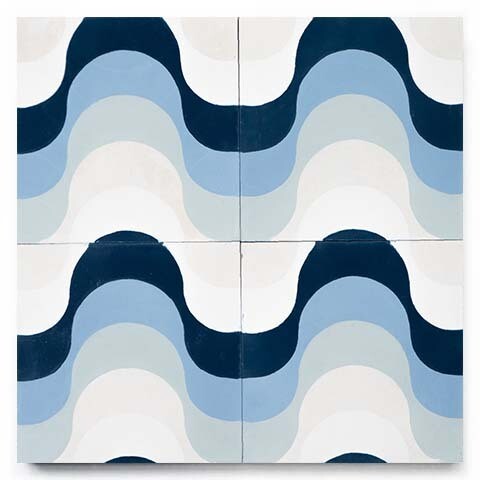 Zementfliese No. MFC05 Blau