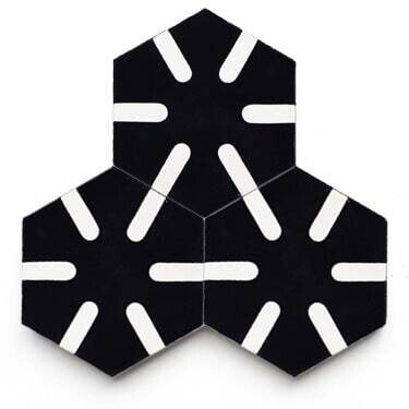 Zementfliese No. MFC14 Schwarz/Weiss