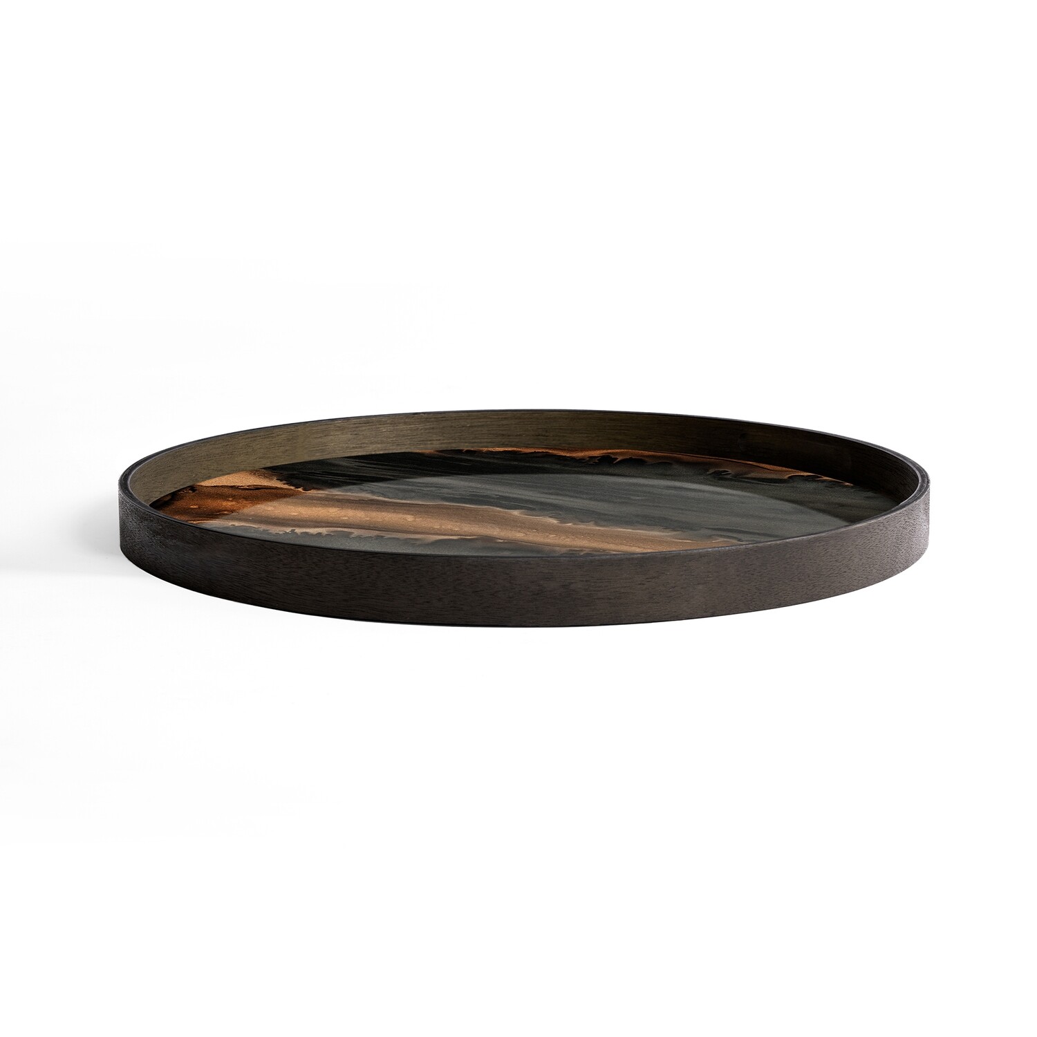 Ethnicraft - Tablett Organic Bronze - Glas, rund, 61cm