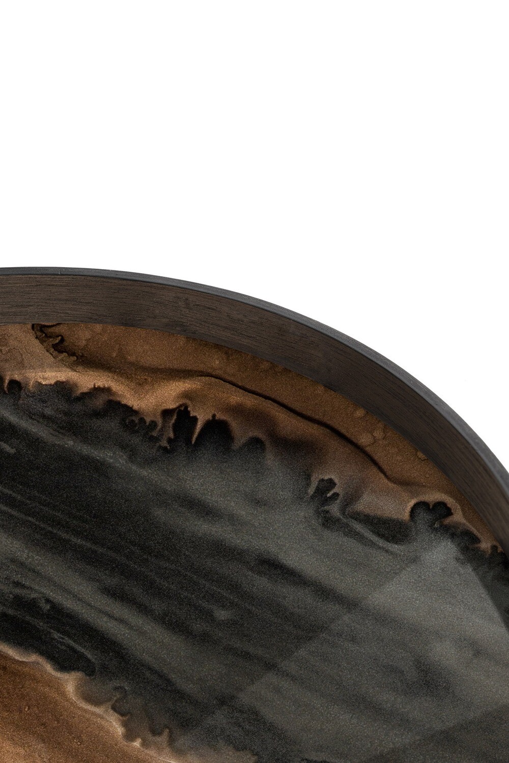 Ethnicraft - Tablett Organic Bronze - Glas, rund, 61cm