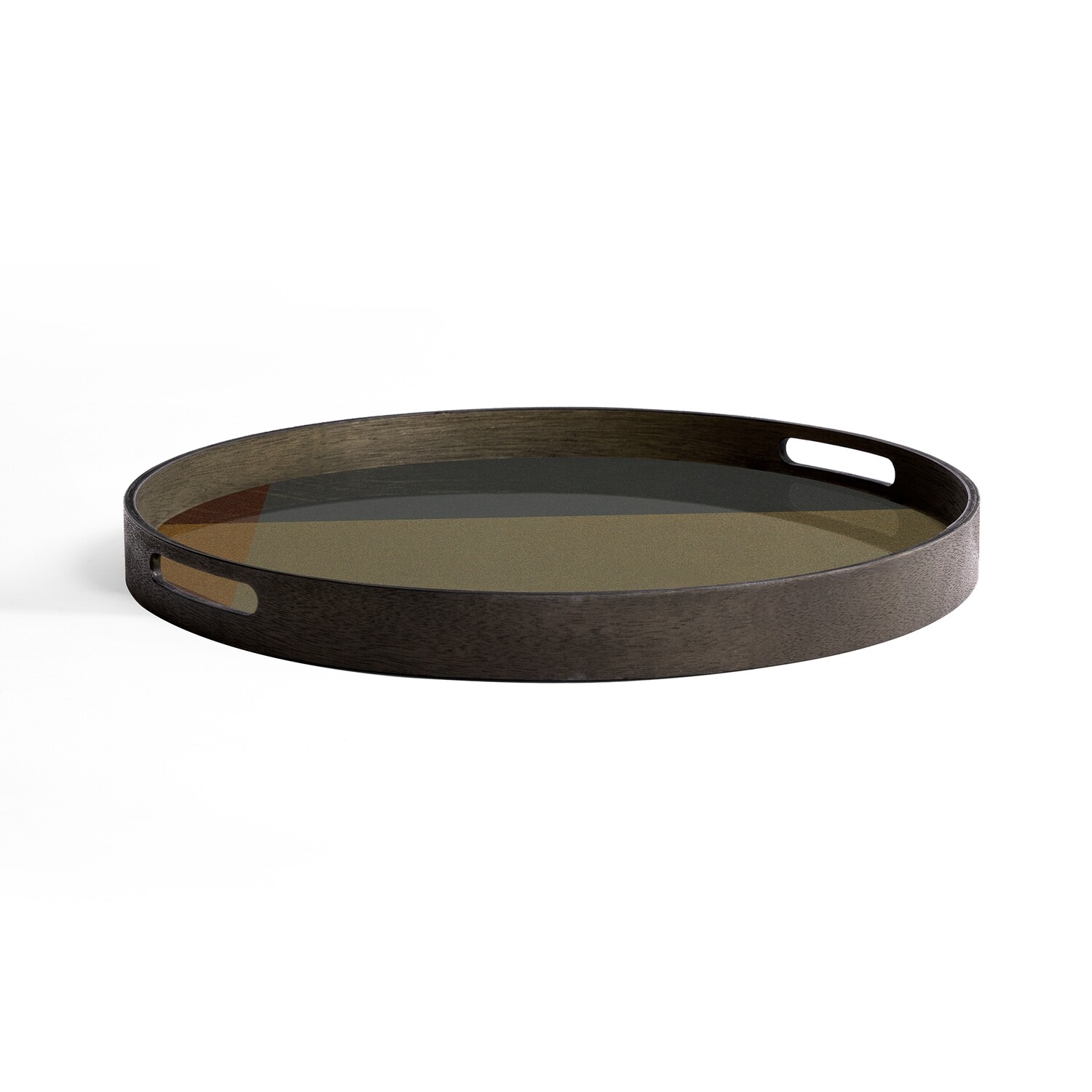 Ethnicraft - Tablett Angle Slate - Glas, rund, 48cm