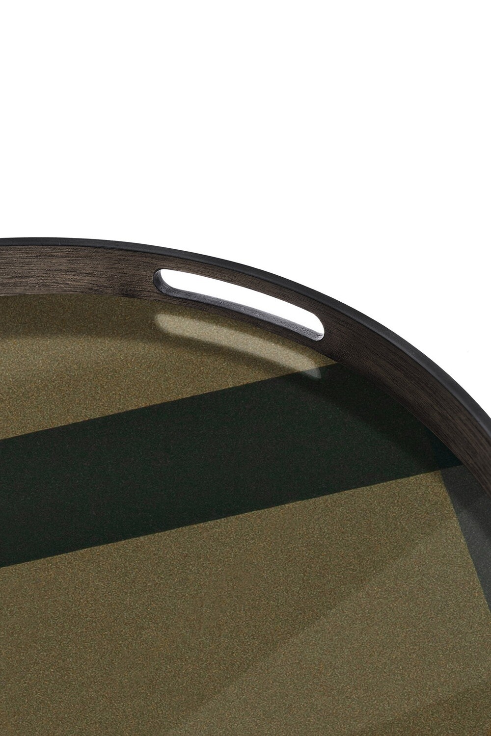 Ethnicraft - Tablett Angle Slate - Glas, rund, 48cm