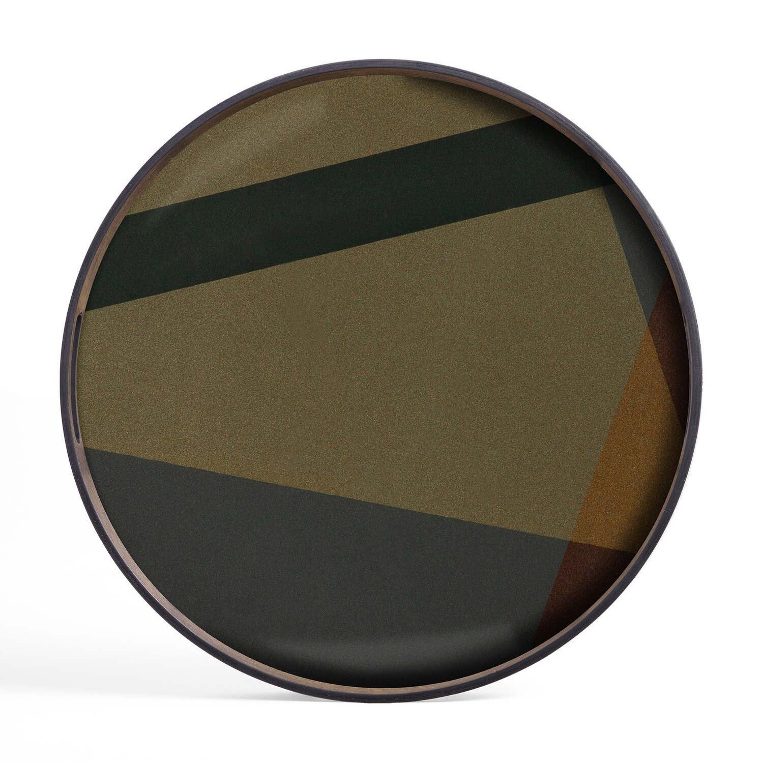 Ethnicraft - Tablett Angle Slate - Glas, rund, 48cm