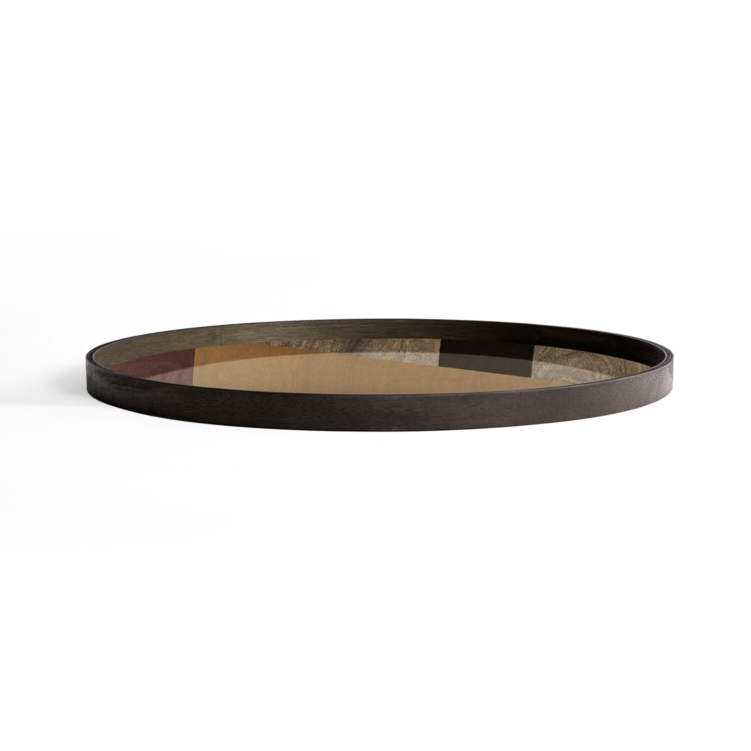 Ethnicraft - Tablett Angle Bronze - Glas, rund, 92cm