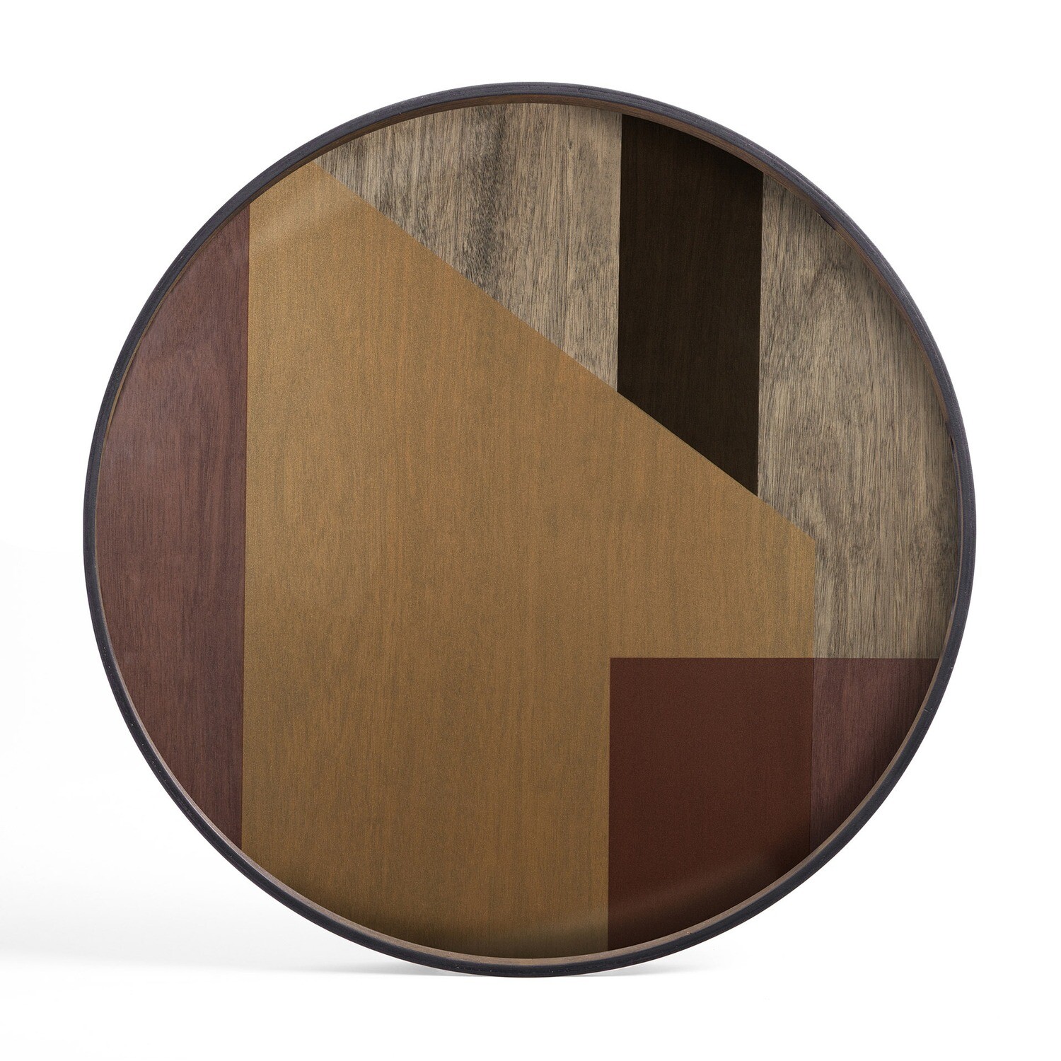 Ethnicraft - Tablett Angle Bronze - Glas, rund, 92cm