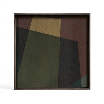 Ethnicraft - Tablett Angle Slate - Glas, quadratisch, 38cm