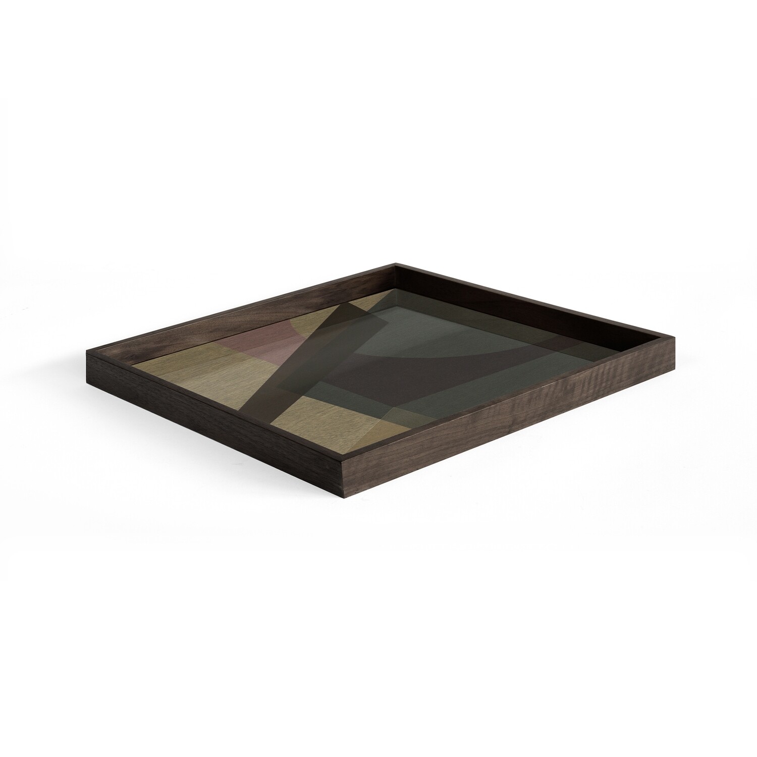 Ethnicraft - Tablett Angle Slate - Glas, quadratisch, 51cm