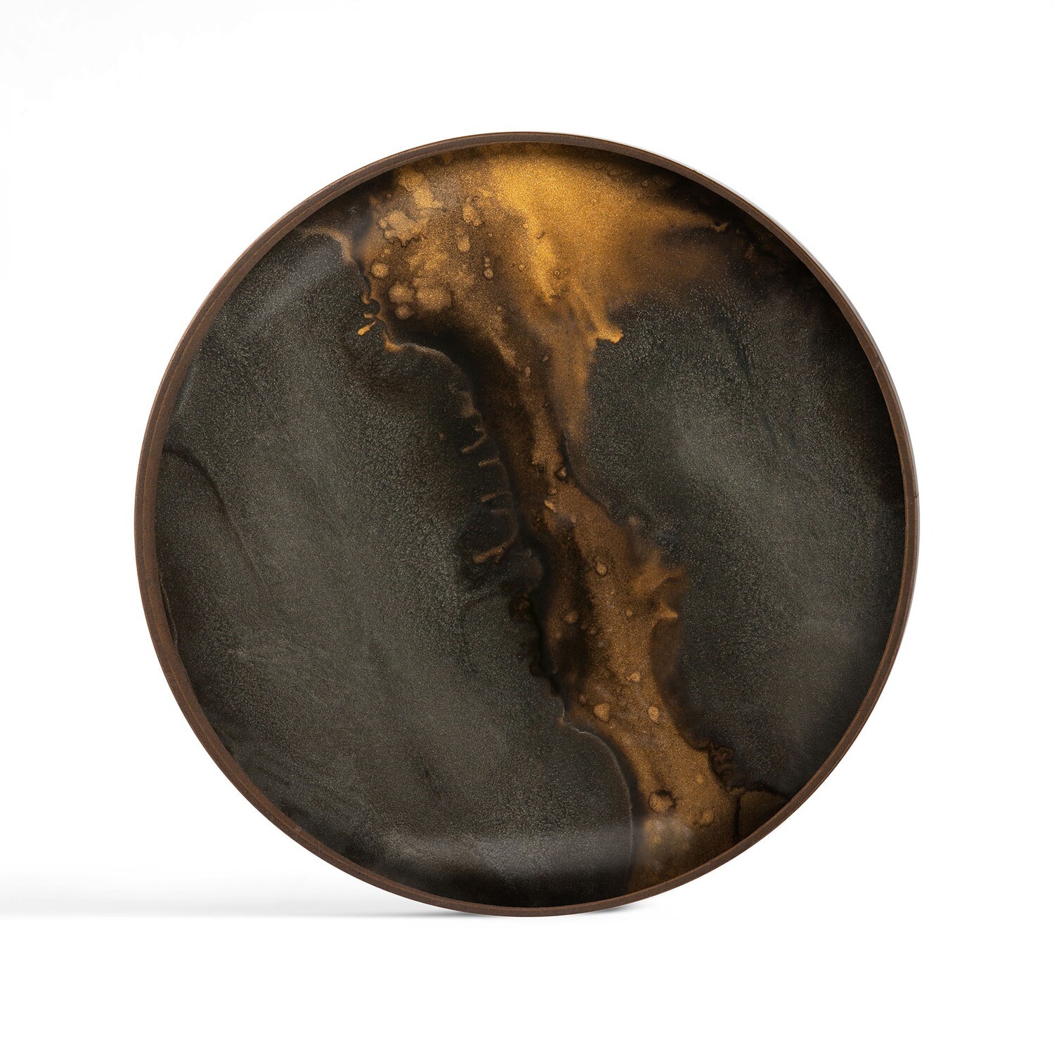 Ethnicraft - Valet Tray Organic Bronze - Glas, rund, L