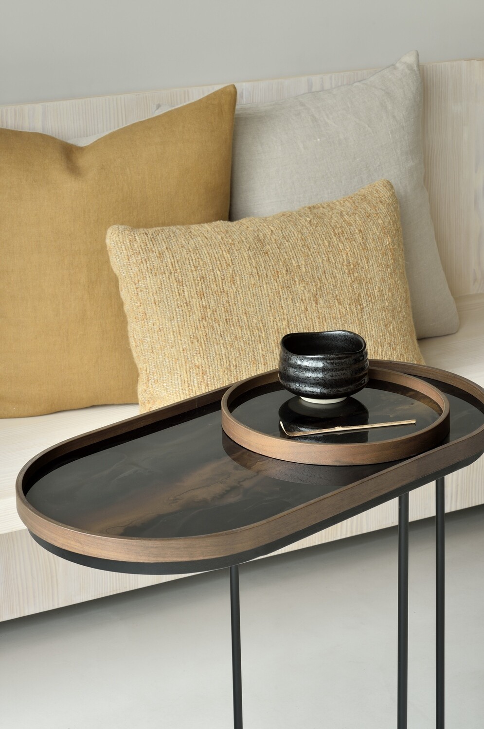 Ethnicraft - Valet Tray Organic Bronze - Glas, rund, L