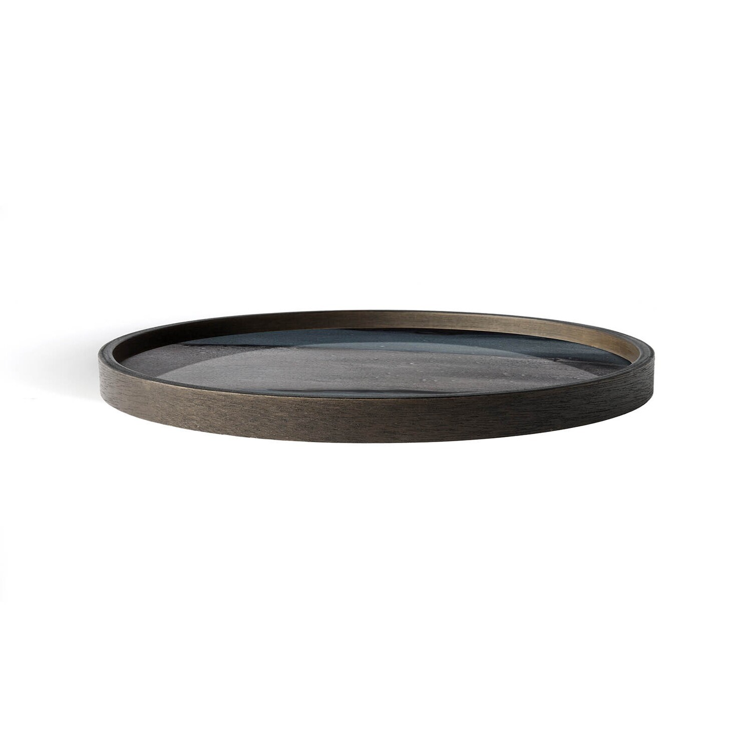 Ethnicraft - Valet Tray Organic Graphite - Glas, rund, L
