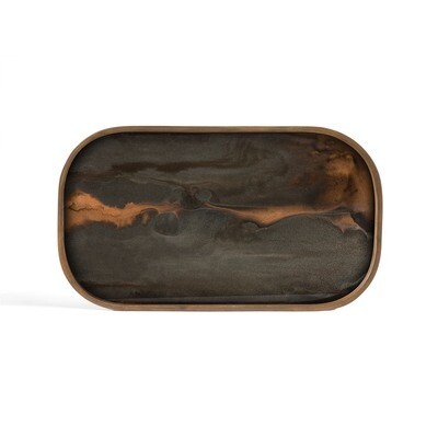 Ethnicraft - Valet Tray Organic Bronze - Glas, rechteckig, L