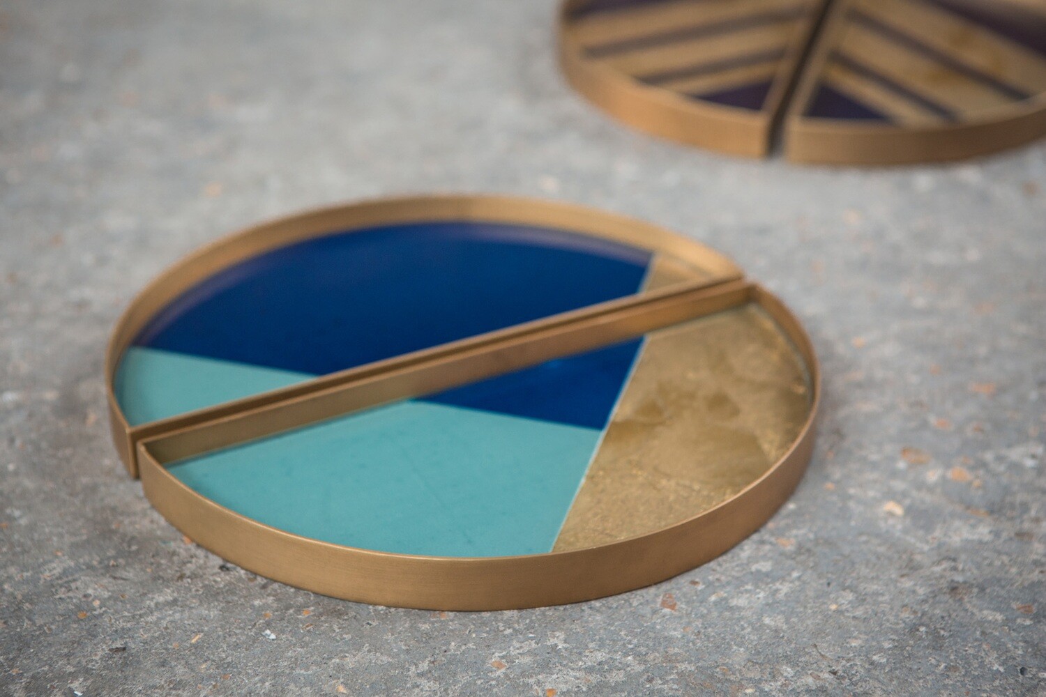 Ethnicraft - Valet Tray Geometric - Glas, Halbmond, Set