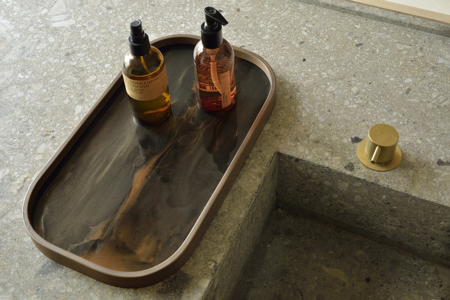 Ethnicraft - Valet Tray Organic Bronze - Glas, rechteckig, L