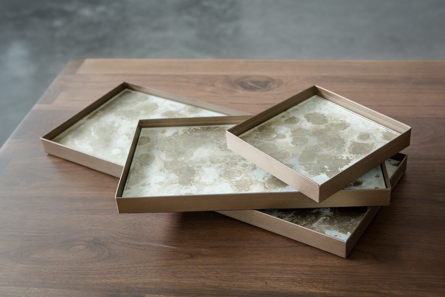 Ethnicraft - Valet Tray Organic Fossil - Glas, rechteckig, L