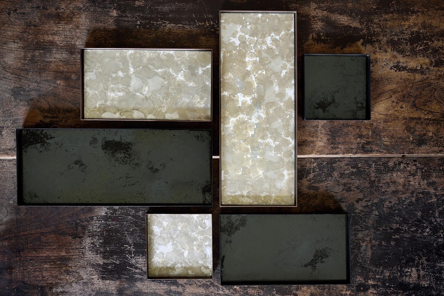 Ethnicraft - Valet Tray Organic Fossil - Glas, rechteckig, L