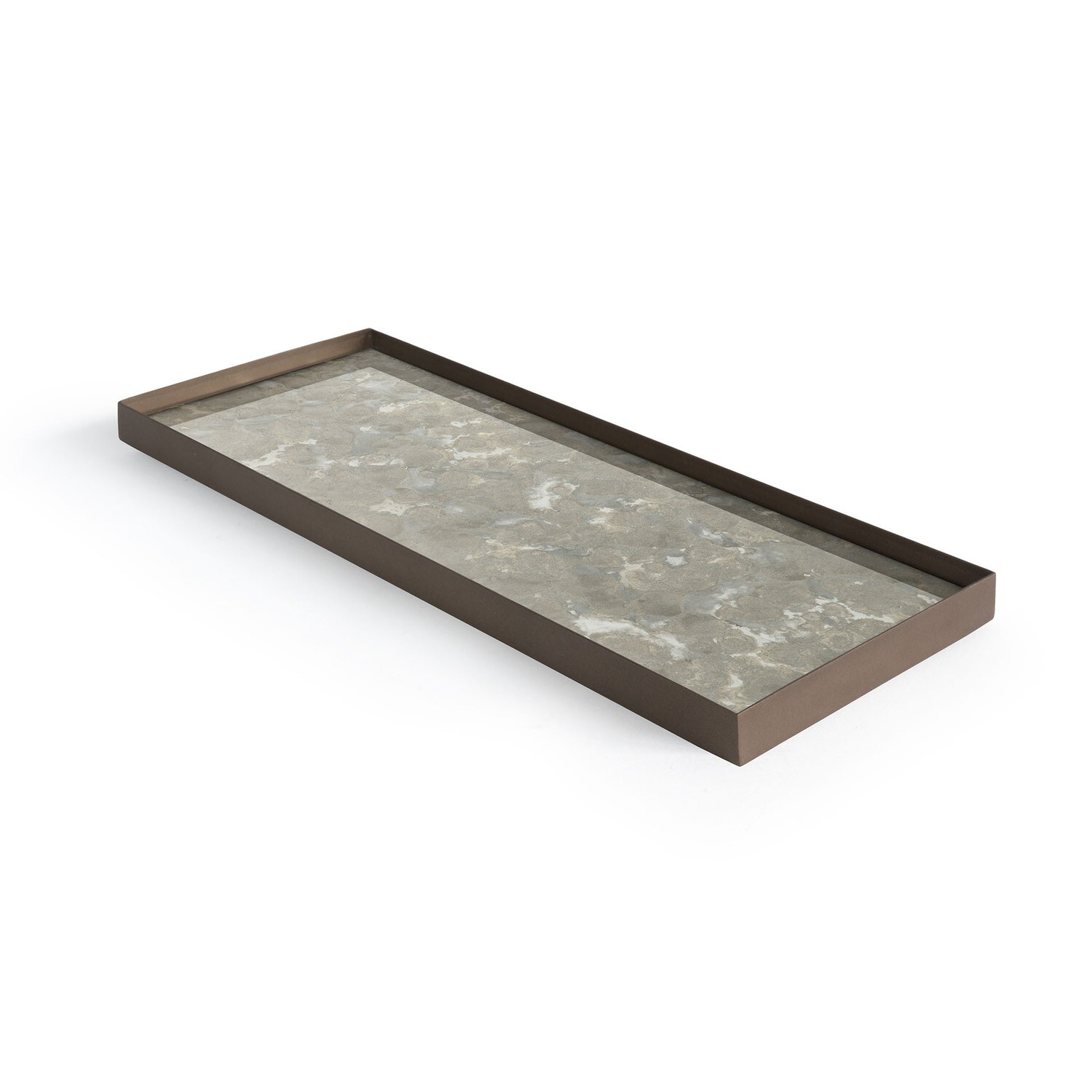 Ethnicraft - Valet Tray Organic Fossil - Glas, rechteckig, L