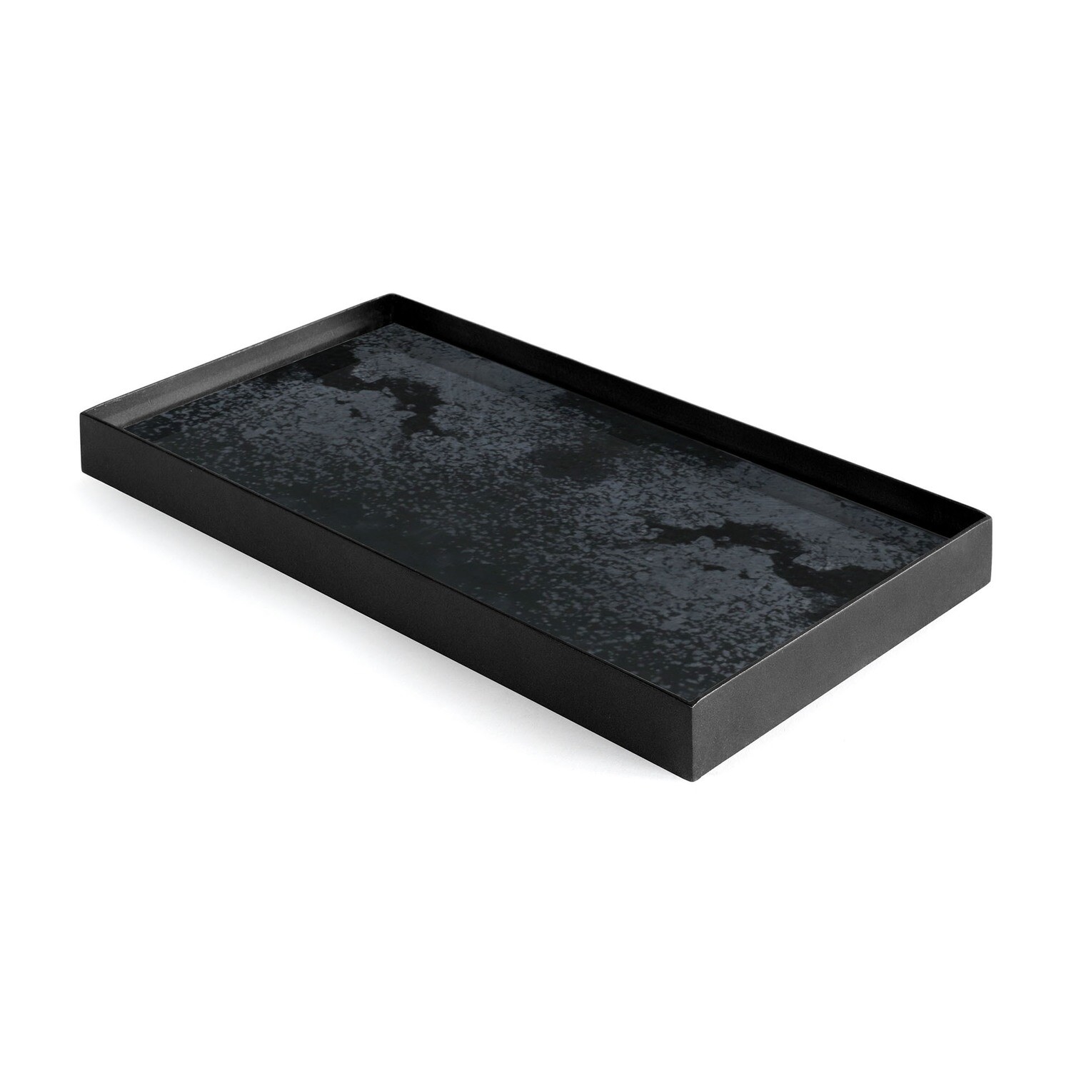 Ethnicraft - Valet Tray Aged Charcoal - Glas, rechteckig, M