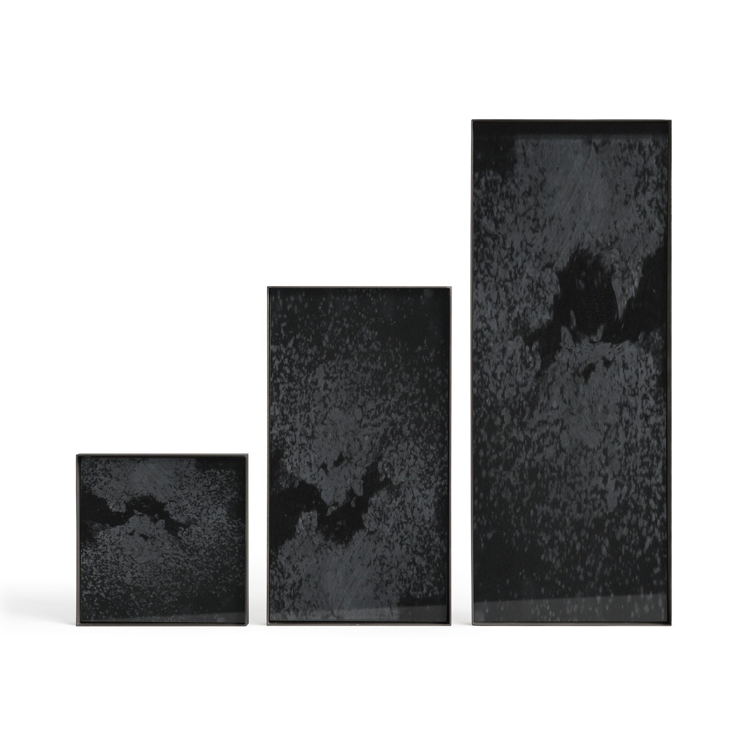Ethnicraft - Valet Tray Aged Charcoal - Glas, rechteckig, M