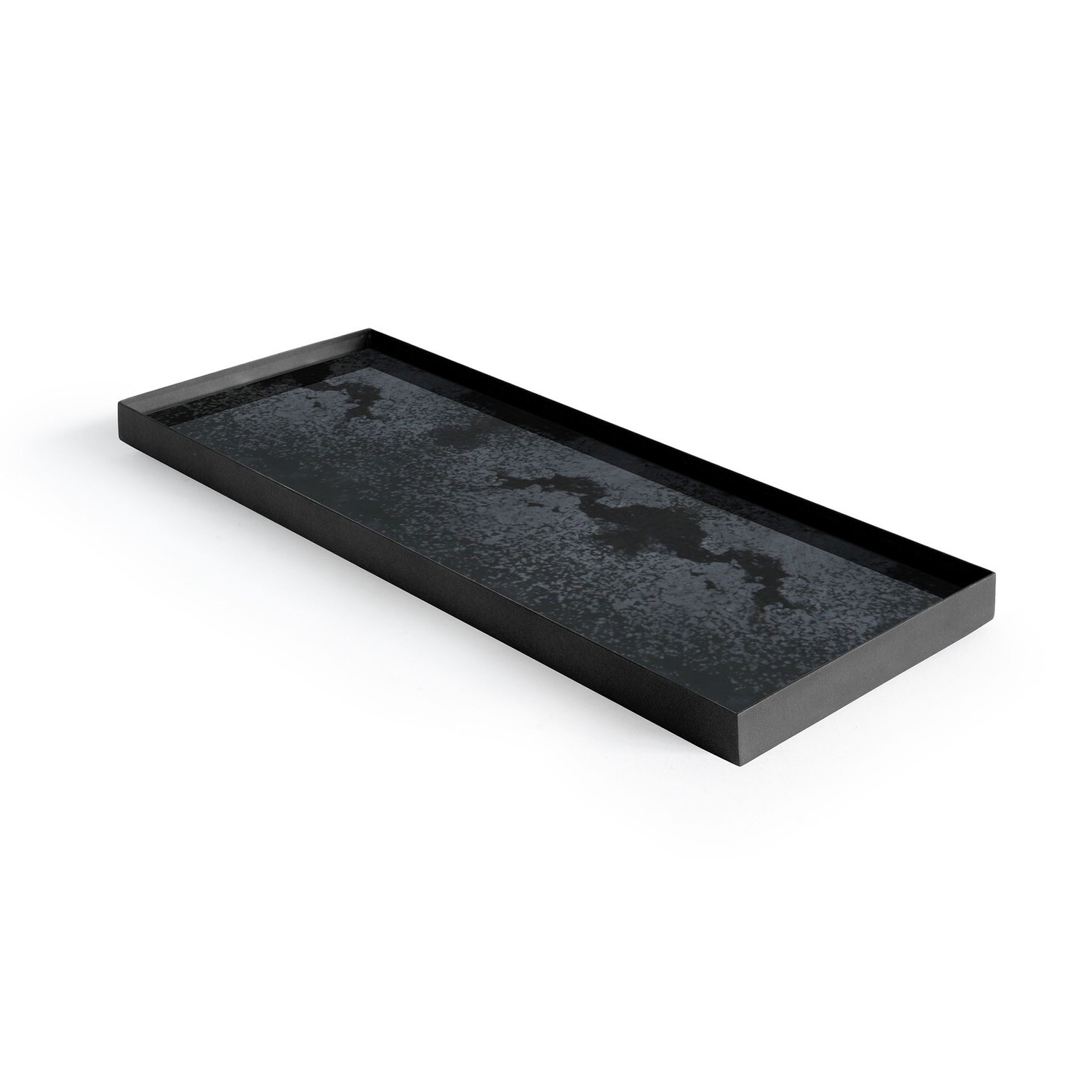 Ethnicraft - Valet Tray Aged Charcoal - Glas, rechteckig, L