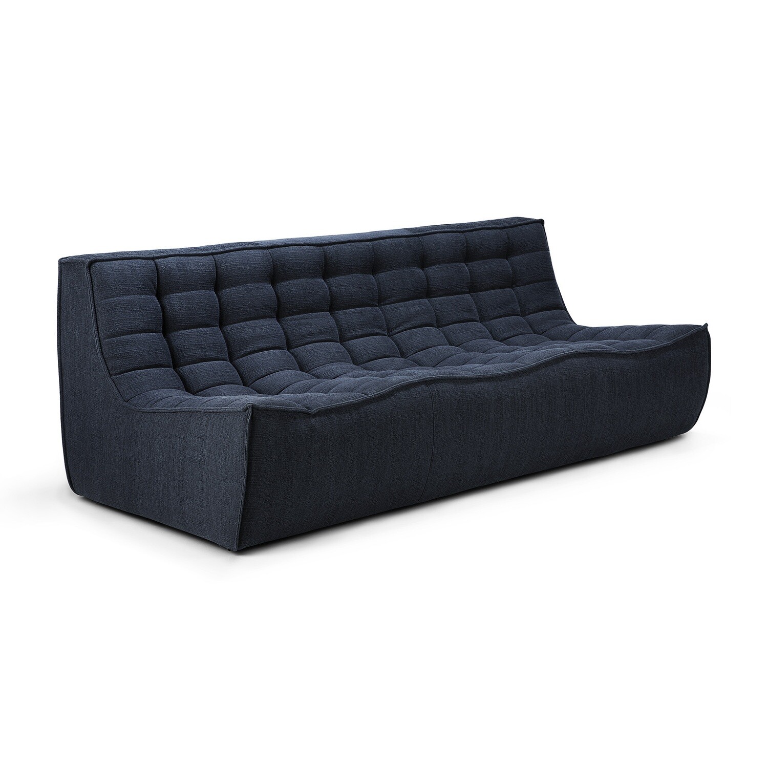 Ethnicraft - N701 Sofa - 3 Sitzer, Graphit, Eco Stoff