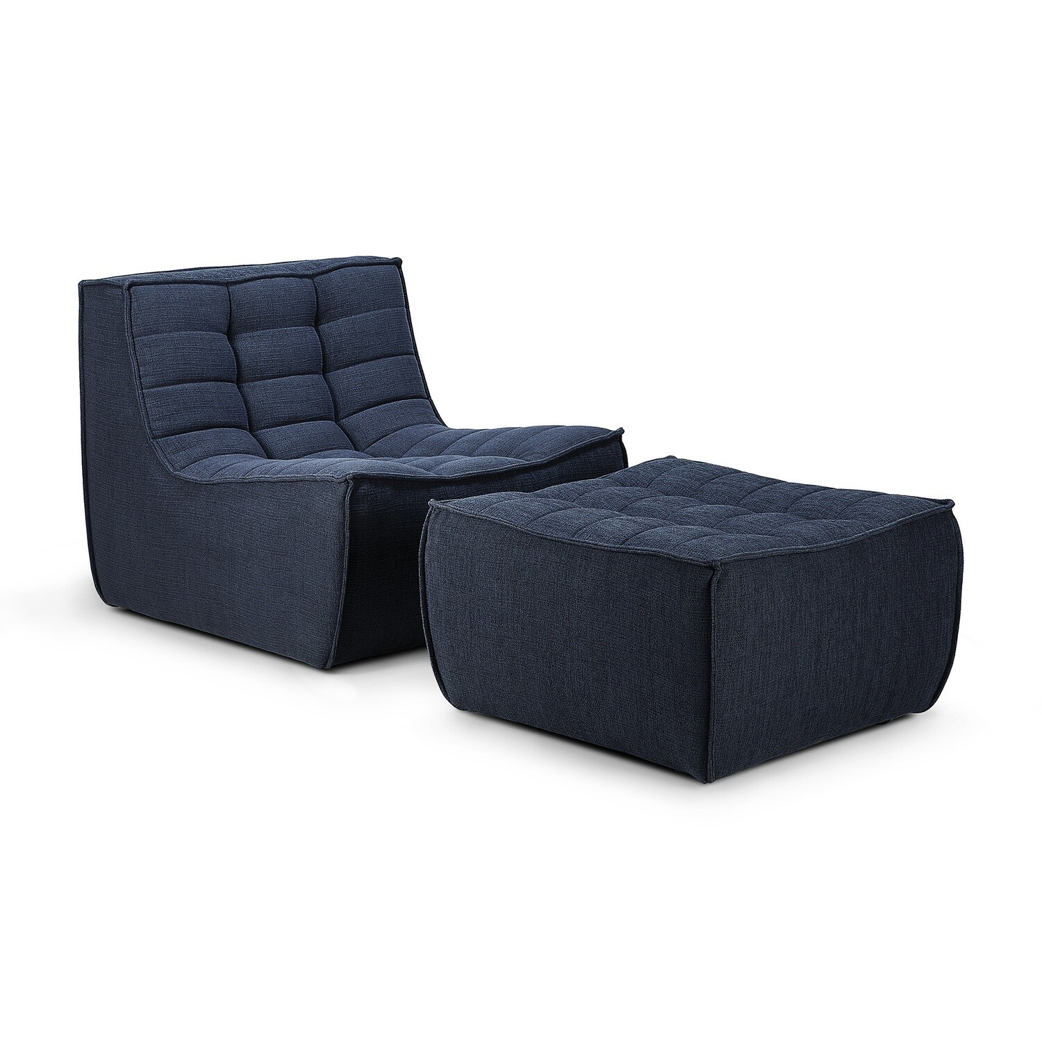 Ethnicraft - N701 Sofa - Polsterhocker, Graphit, Eco Stoff