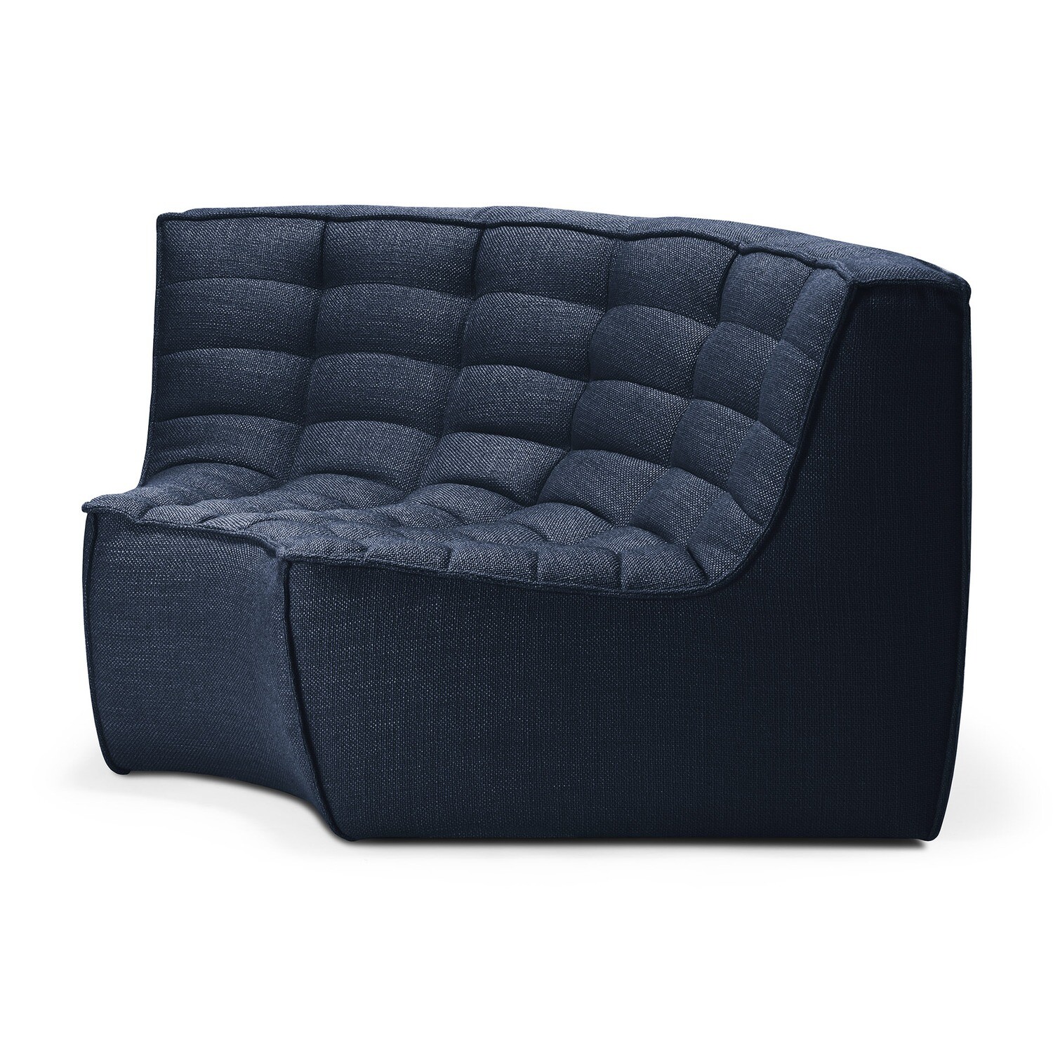 Ethnicraft - N701 Sofa - runde Ecke, Graphit, Eco Stoff