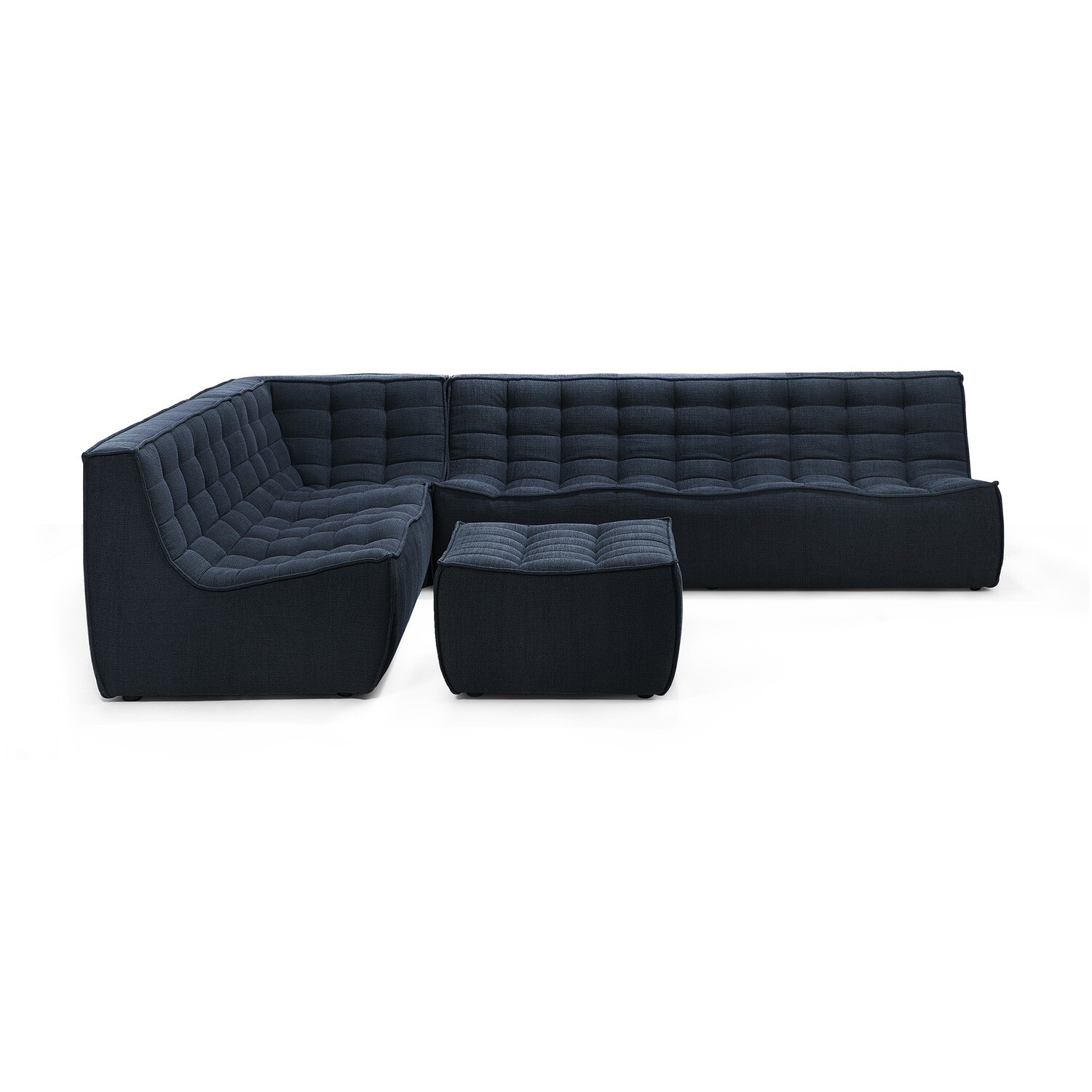 Ethnicraft - N701 Sofa - runde Ecke, Graphit, Eco Stoff