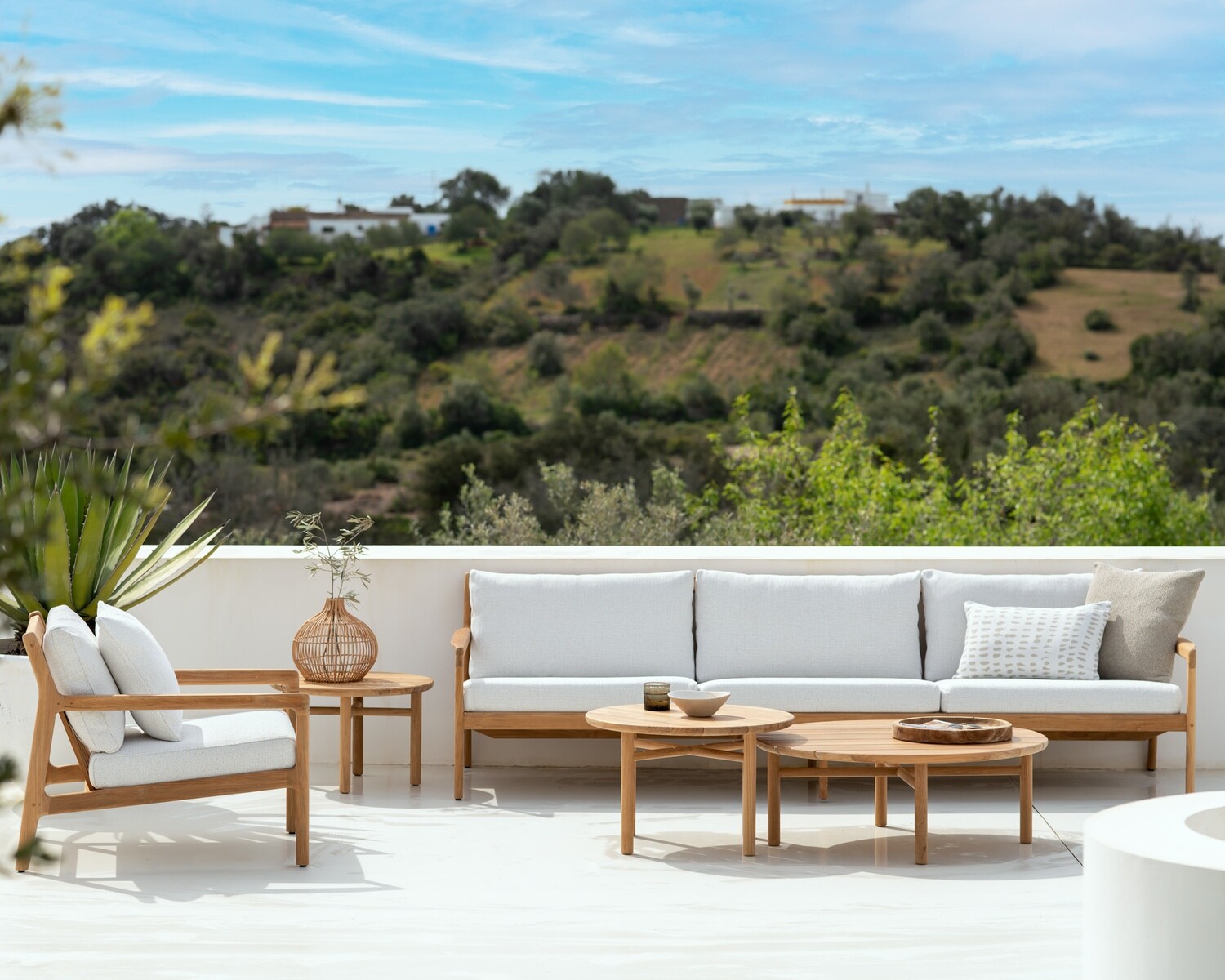 Ethnicraft - Kissen Boucle Outdoor - Hafer