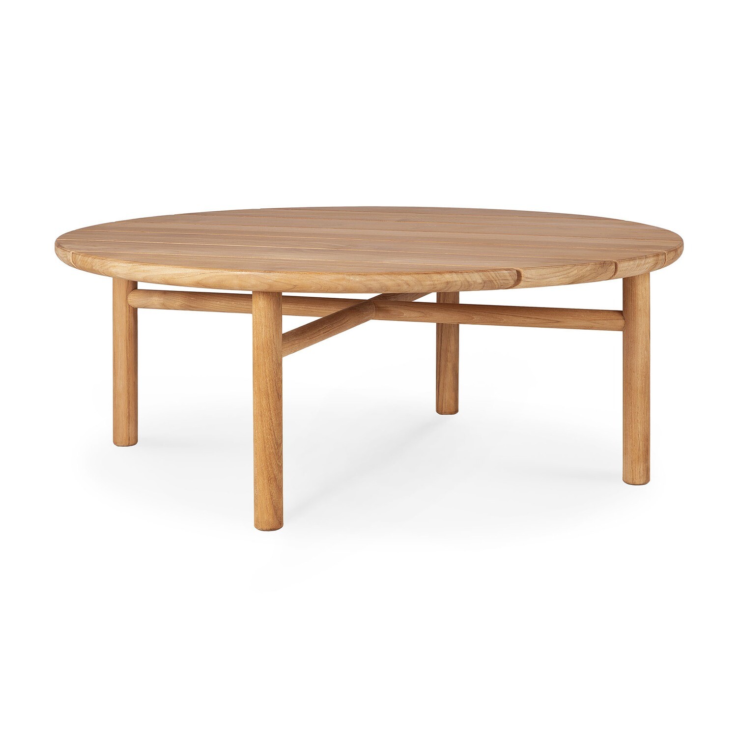 Ethnicraft - Quatro Couchtisch Outdoor - Teak, Durchmesser: 95cm