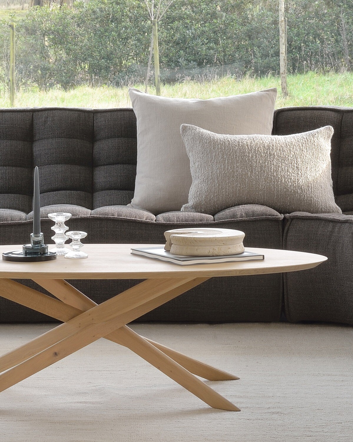 Ethnicraft - N701 Sofa - 3 Sitzer, Dunkelgrau