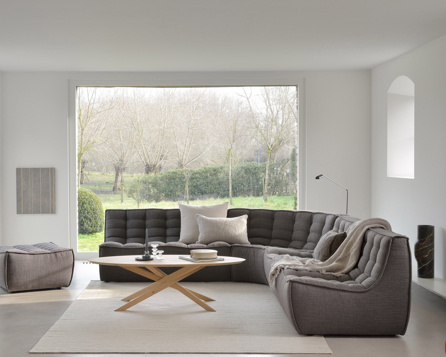 Ethnicraft - N701 Sofa - 3 Sitzer, Dunkelgrau
