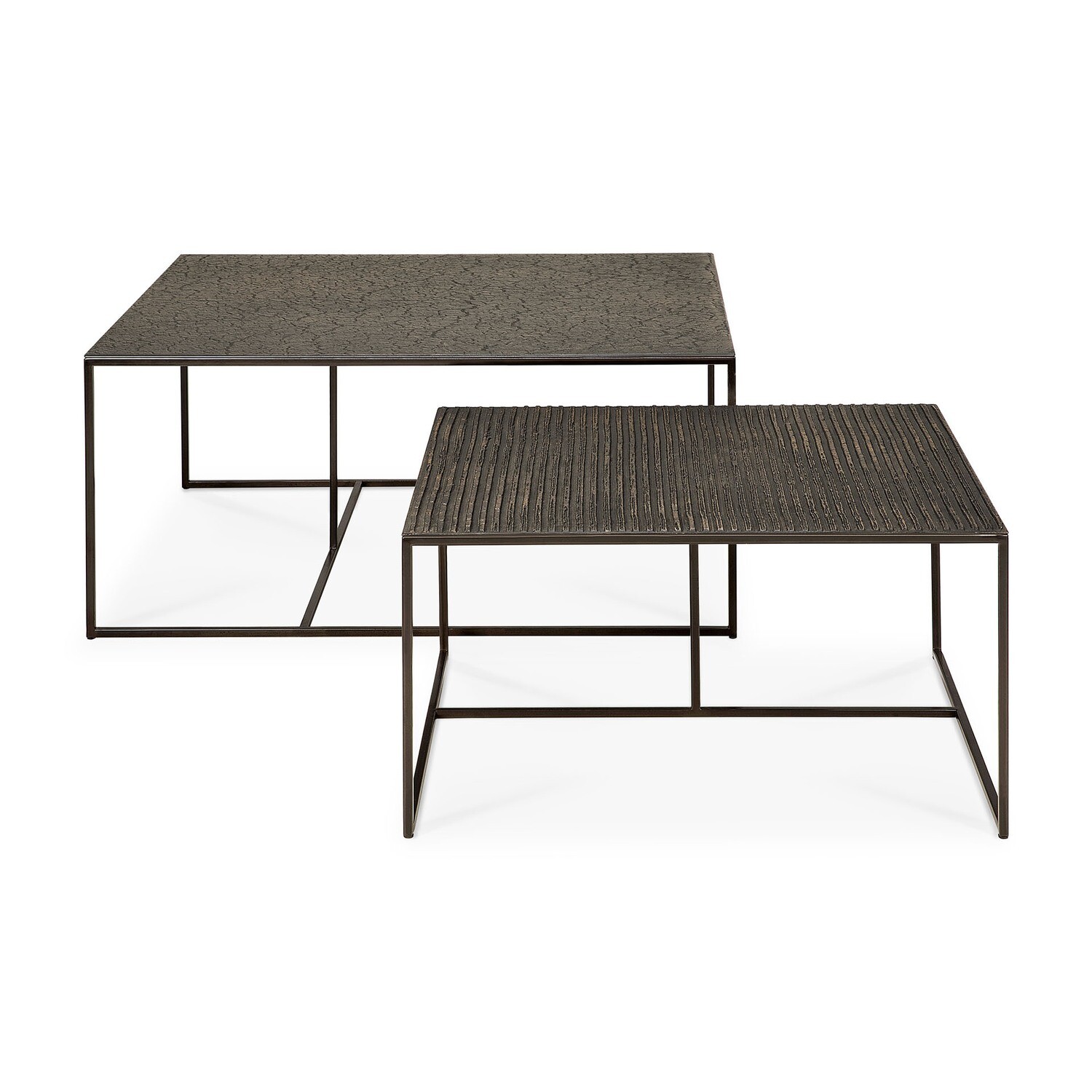 Ethnicraft - Pentagon Couchtisch - 2er Set, Whisky