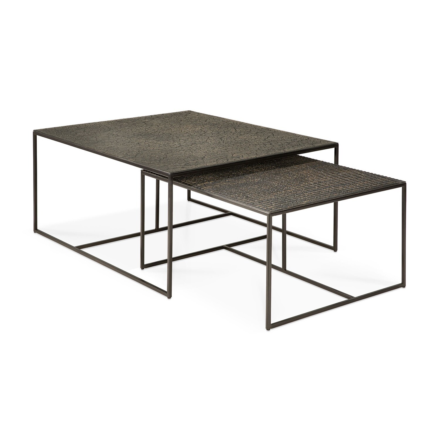 Ethnicraft - Pentagon Couchtisch - 2er Set, Whisky