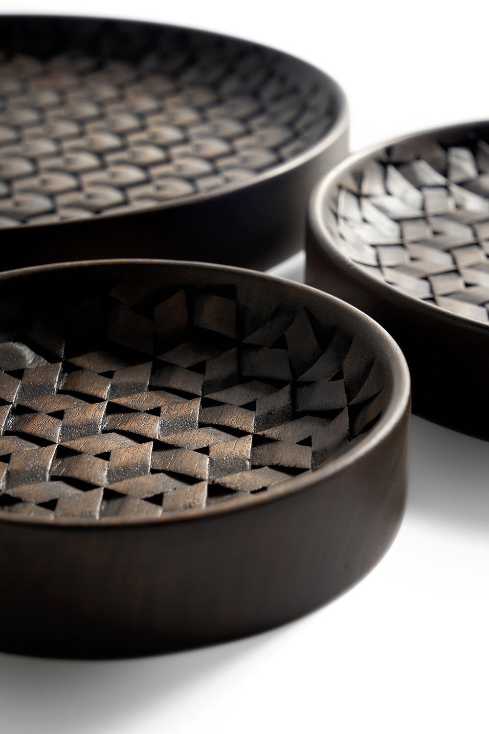 Ethnicraft - Schalen - Dark Brown Tampa, 3er Set