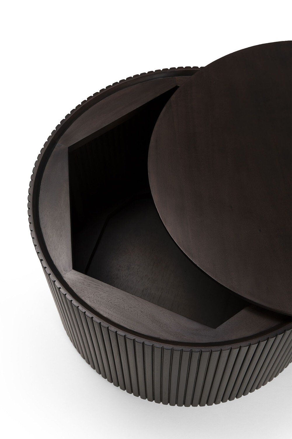 Ethnicraft - Roller Max Beistelltisch - Mahagoni, rund